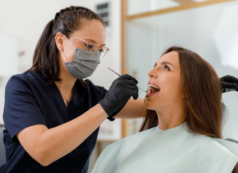 Woman receiving dental care